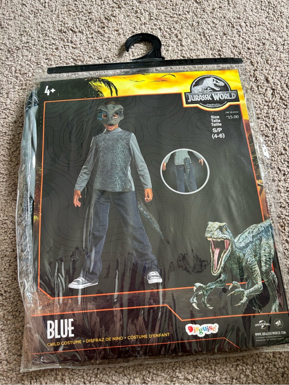 Jurassic World Blue Velociraptor Kids Costume - Blue
